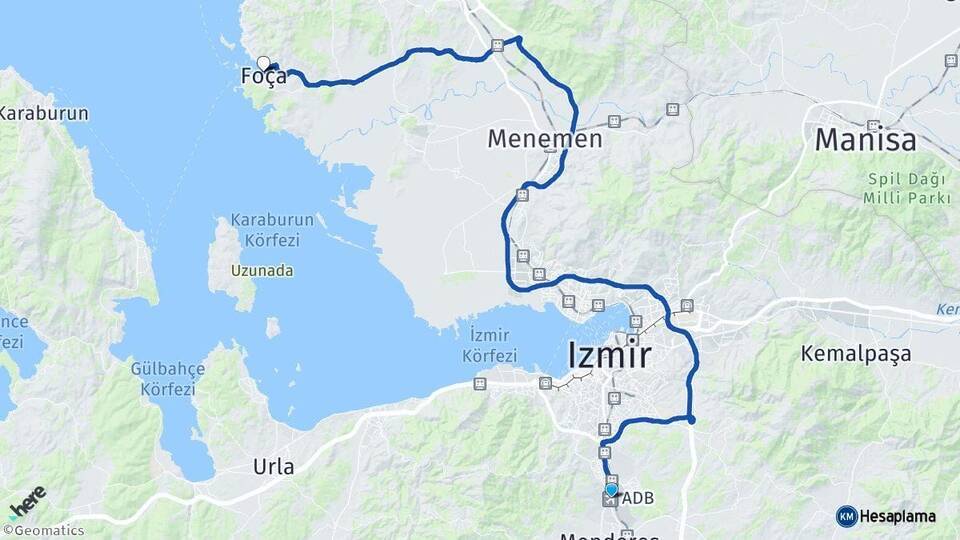Adnan Menderes Havalimanı Foça Arası Kaç Km - Yol Tarifi