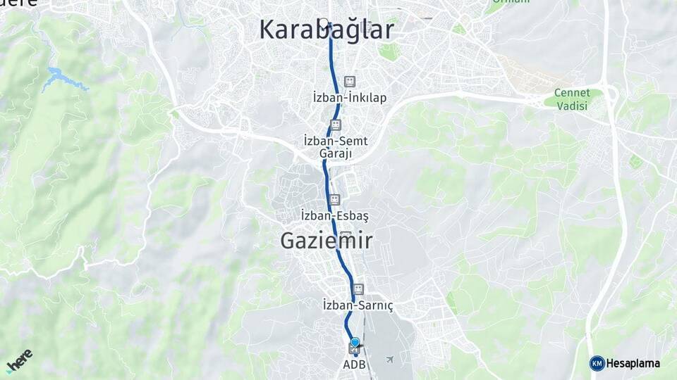Adnan Menderes Havalimanı Karabağlar Arası Kaç Km - Yol Tarifi