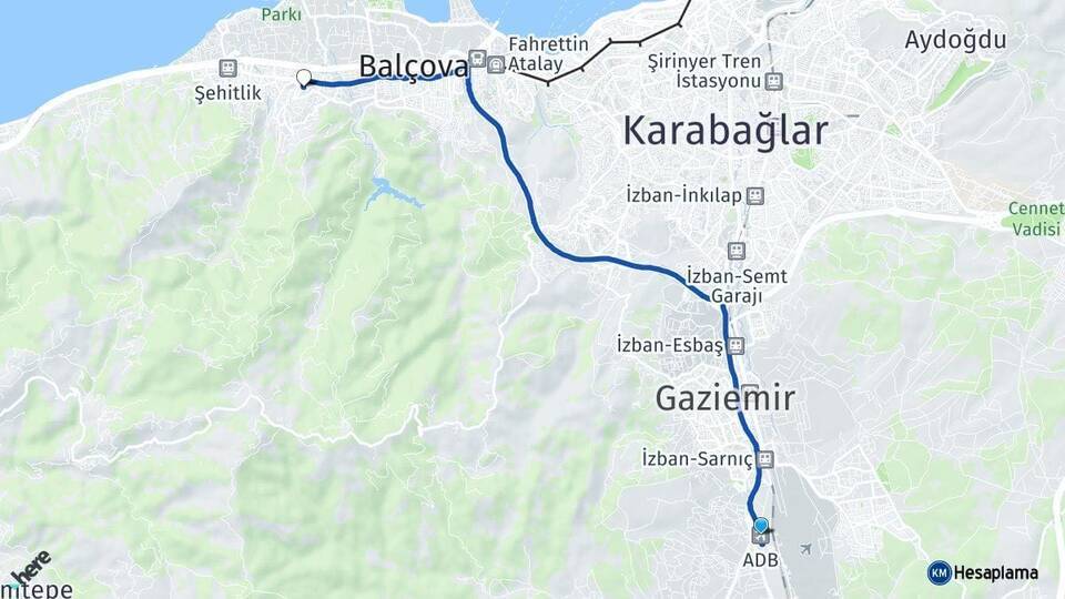 Adnan Menderes Havalimanı Narlıdere Arası Kaç Km - Yol Tarifi