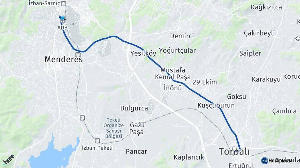 Adnan Menderes Havalimanı Torbalı Arası Kaç Km - Yol Tarifi