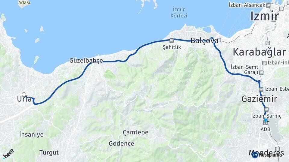 Adnan Menderes Havalimanı Urla Arası Kaç Km - Yol Tarifi