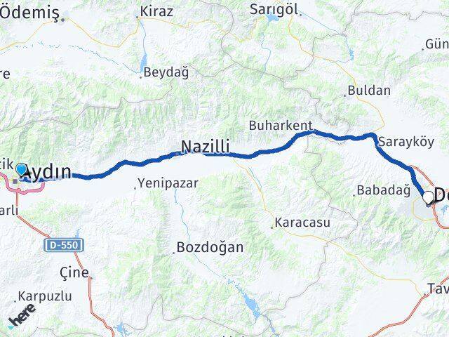 Adnan Menderes Üniversitesi Denizli Arası Kaç Km - Yol Tarifi