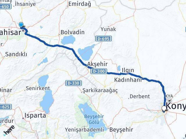 Afyon Otogarı Konya Arası Kaç Km - Yol Tarifi