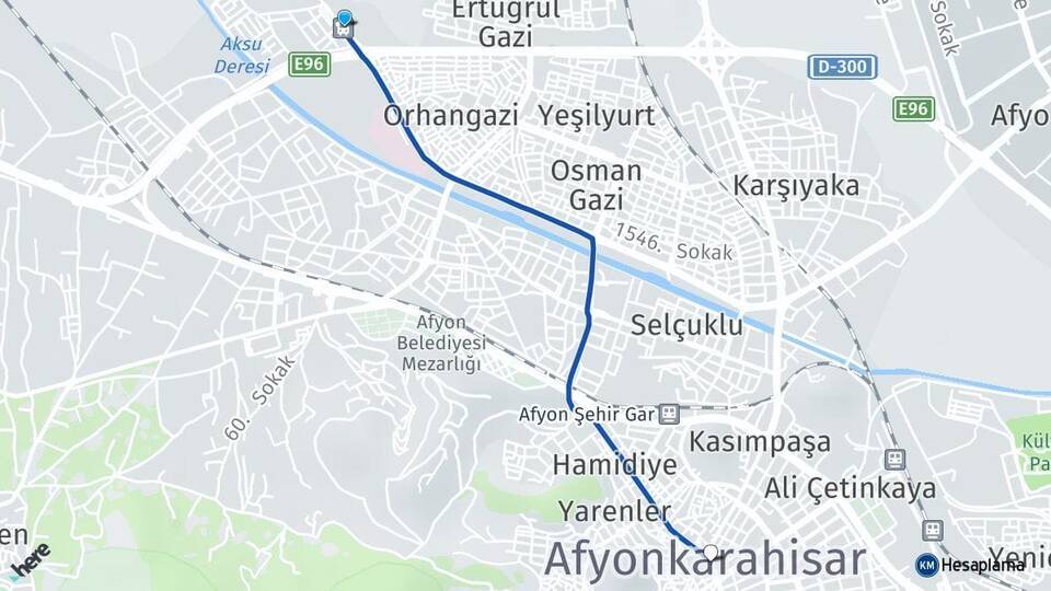 Afyon Otogarı Afyonkarahisar Arası Kaç Km - Yol Tarifi