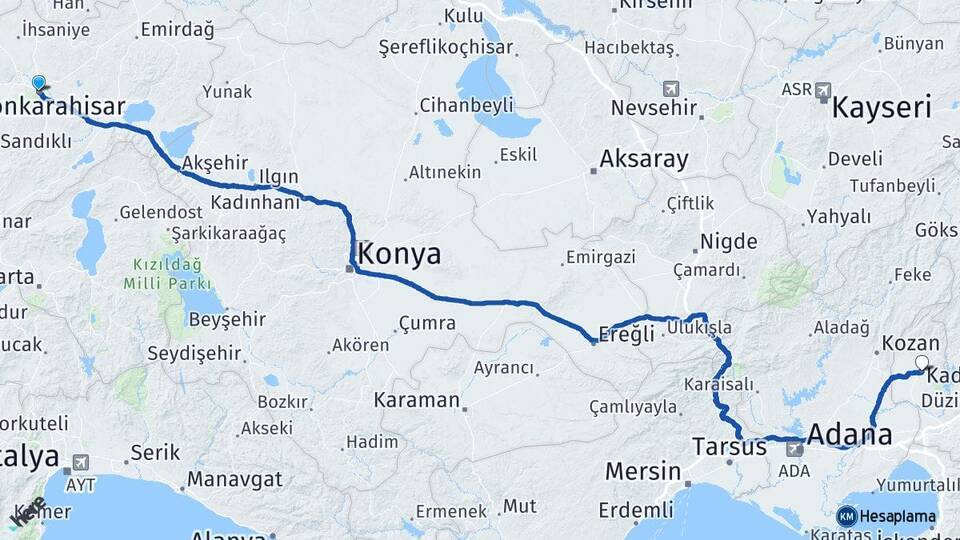 Afyonkarahisar Afyon Otogarı Arası Kaç Km - Yol Tarifi