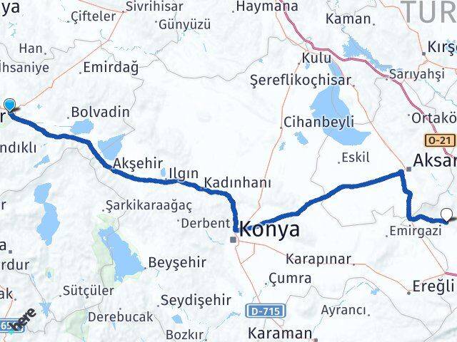 Afyonkarahisar Altunhisar Niğde Arası Kaç Km - Yol Haritası