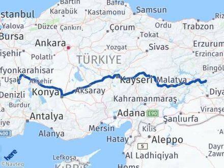 Afyonkarahisar Arıcak Elazığ Arası Kaç Km - Yol Haritası