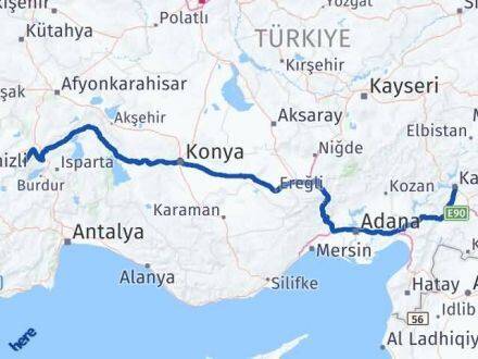 Afyonkarahisar Başmakçı Kahramanmaraş Arası Kaç Km - Yol Haritası