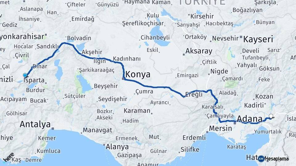 Afyonkarahisar Başmakçı Osmaniye Arası Kaç Km - Yol Haritası