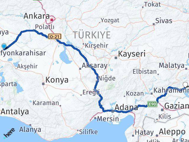 Afyonkarahisar Bayat Adıyaman Arası Kaç Km - Yol Haritası