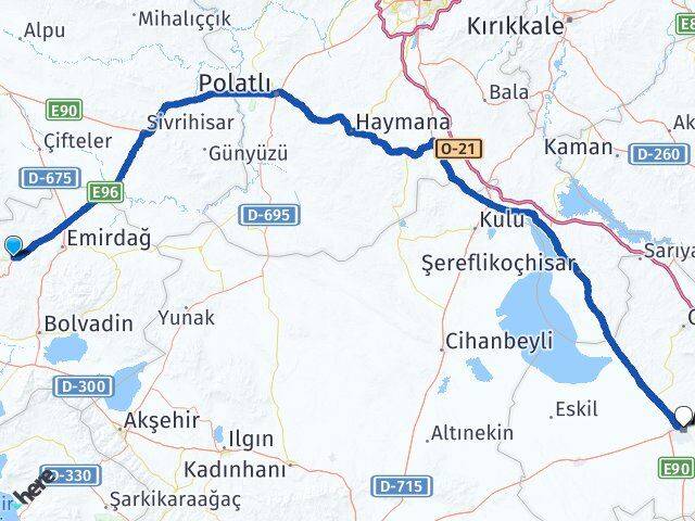 Afyonkarahisar Bayat Aksaray Arası Kaç Km - Yol Haritası