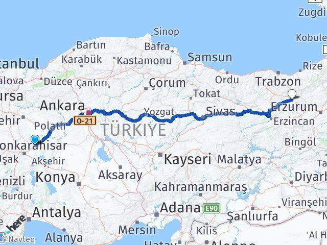 Afyonkarahisar Bayat Bayburt Arası Kaç Km - Yol Haritası