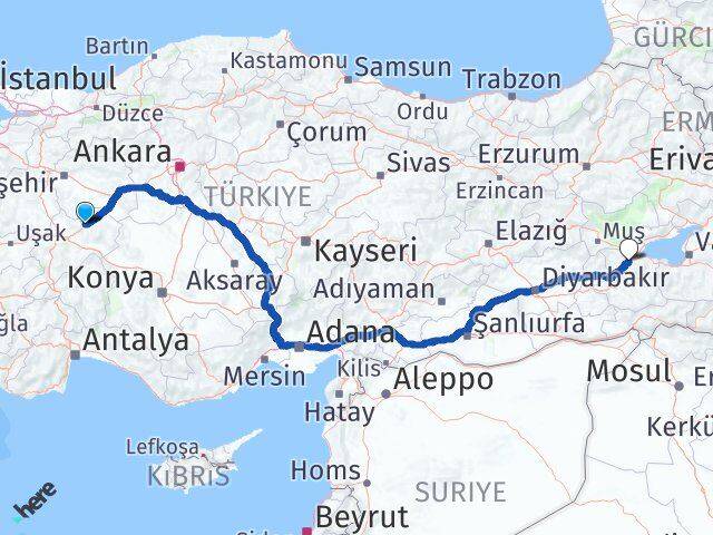 Afyonkarahisar Bayat Bitlis Arası Kaç Km - Yol Haritası