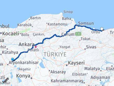 Afyonkarahisar Bayat Giresun Arası Kaç Km - Yol Haritası