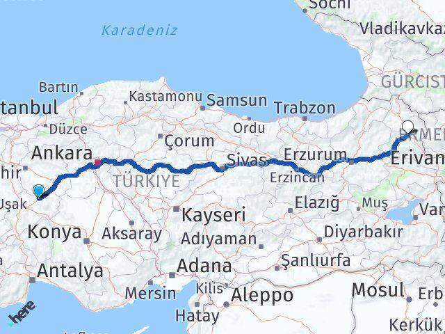 Afyonkarahisar Bayat Kars Arası Kaç Km - Yol Haritası