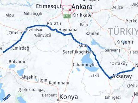 Afyonkarahisar Bayat Nevşehir Arası Kaç Km - Yol Haritası