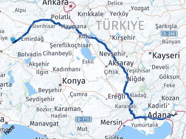 Afyonkarahisar Bayat Osmaniye Arası Kaç Km - Yol Haritası