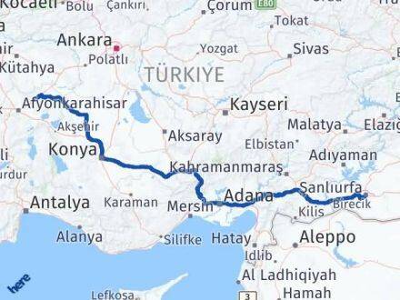 Afyonkarahisar Bayat Şanlıurfa Arası Kaç Km - Yol Haritası