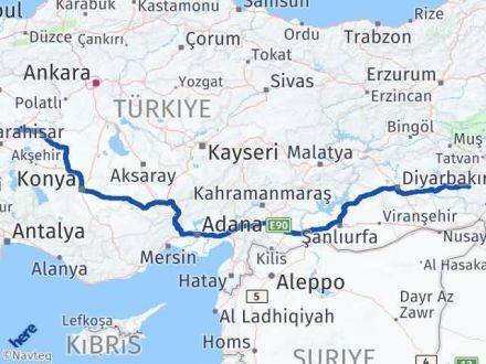 Afyonkarahisar Bayat Siirt Arası Kaç Km - Yol Haritası