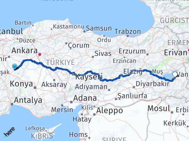 Afyonkarahisar Bayat Van Arası Kaç Km - Yol Haritası