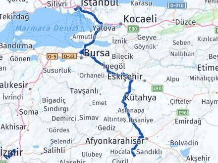 Afyonkarahisar Bayrampaşa İstanbul Arası Kaç Km - Yol Haritası