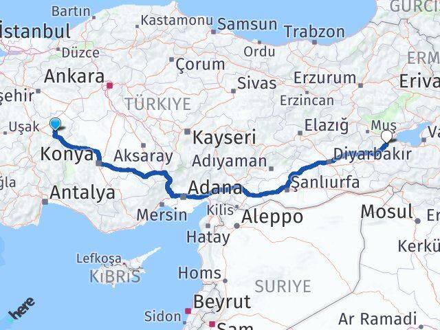 Afyonkarahisar Bolvadin Bitlis Arası Kaç Km - Yol Haritası