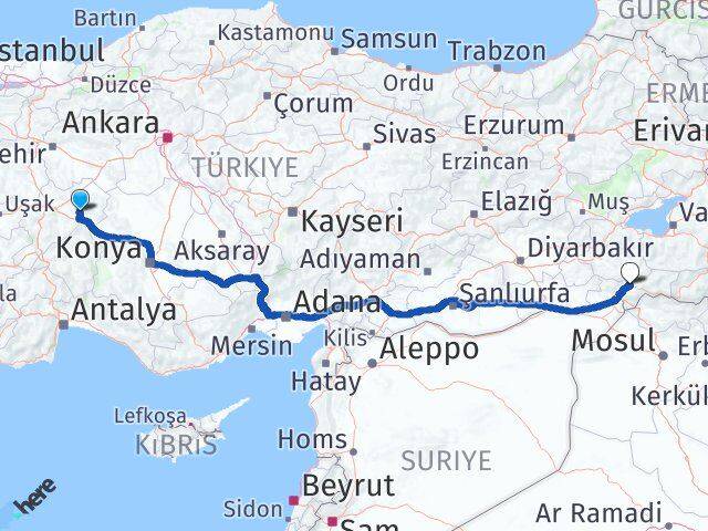 Afyonkarahisar Bolvadin Şırnak Arası Kaç Km - Yol Haritası