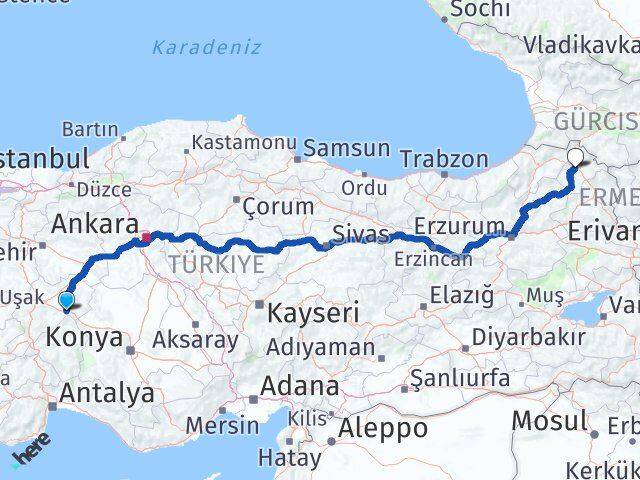 Afyonkarahisar Çay Ardahan Arası Kaç Km - Yol Haritası