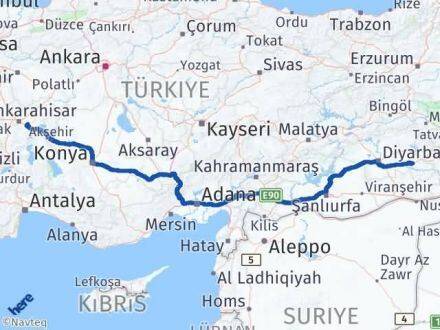 Afyonkarahisar Çobanlar Batman Arası Kaç Km - Yol Haritası