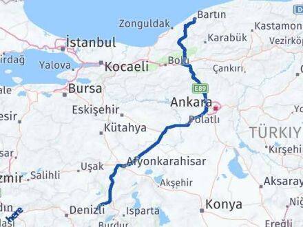 Afyonkarahisar Dazkırı Bartın Arası Kaç Km - Yol Haritası