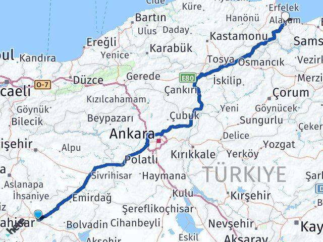 Afyonkarahisar Dikmen Sinop Arası Kaç Km - Yol Haritası
