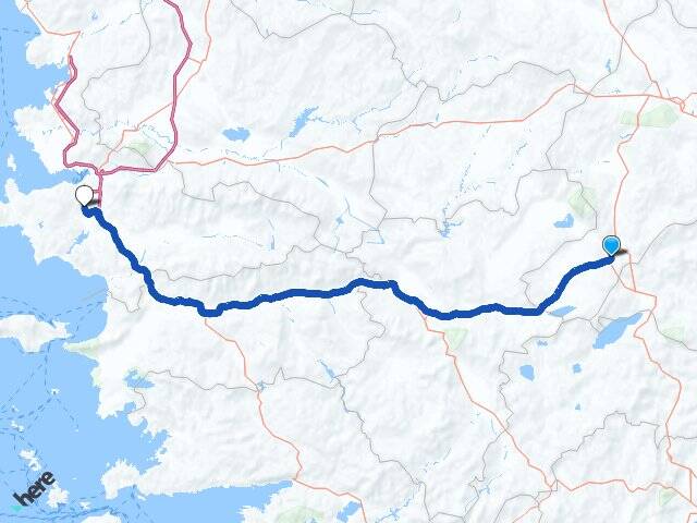 Afyonkarahisar Dinar Adnan Menderes Havalimanı Arası Kaç Km - Yol Haritası