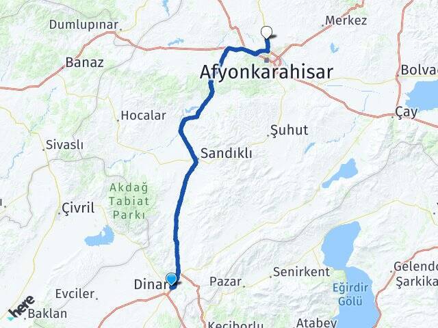 Konak Afyon Kocatepe Üniversitesi Arası Kaç Km - Yol Tarifi