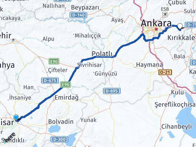 Afyonkarahisar Elmadağ Ankara Arası Kaç Km - Yol Haritası