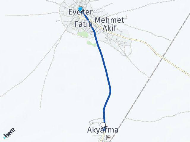 Afyonkarahisar Evciler Akyarma Evciler Arası Kaç Km - Yol Haritası
