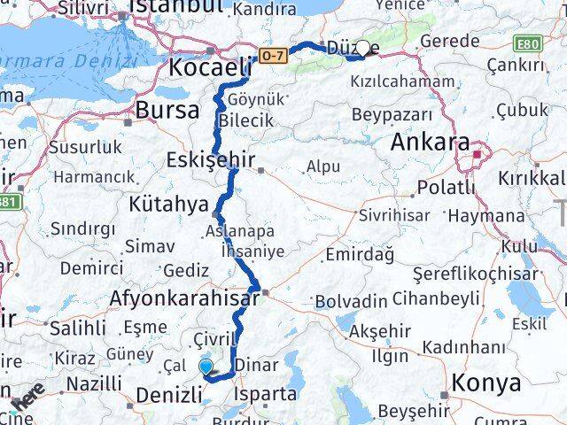 Afyonkarahisar Evciler Bolu Arası Kaç Km - Yol Haritası