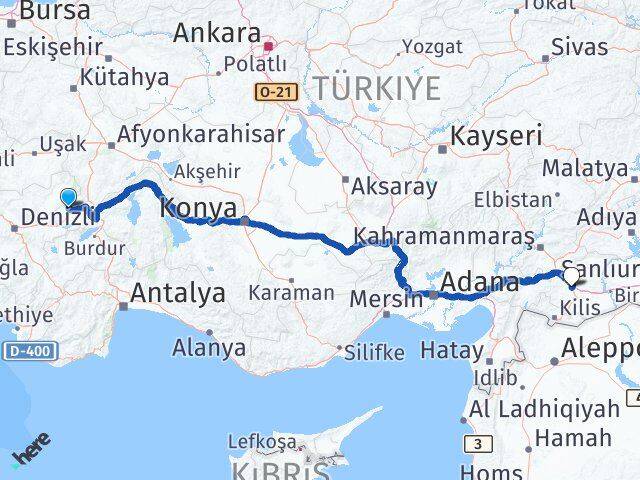 Afyonkarahisar Evciler Gaziantep Arası Kaç Km - Yol Haritası