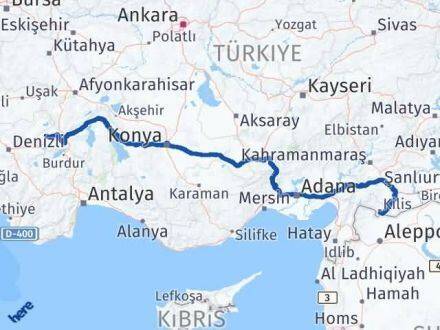 Afyonkarahisar Evciler Kilis Arası Kaç Km - Yol Haritası