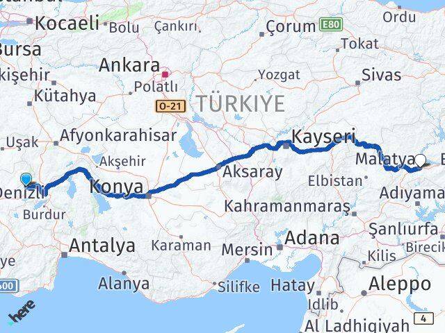 Afyonkarahisar Evciler Malatya Arası Kaç Km - Yol Haritası