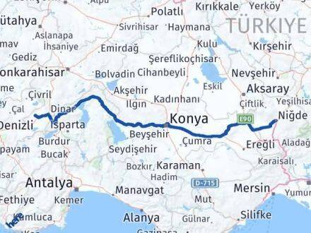 Afyonkarahisar Evciler Niğde Arası Kaç Km - Yol Haritası