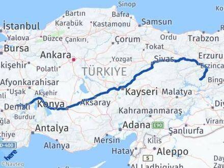 Afyonkarahisar Evciler Tunceli Arası Kaç Km - Yol Haritası