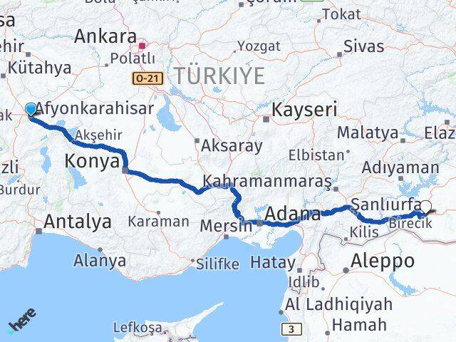 Afyonkarahisar Eyyübiye Arası Kaç Km - Yol Tarifi