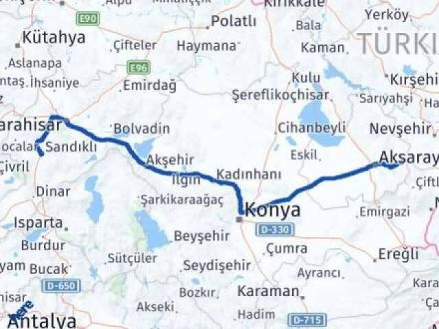 Afyonkarahisar Gülağaç Aksaray Arası Kaç Km - Yol Haritası