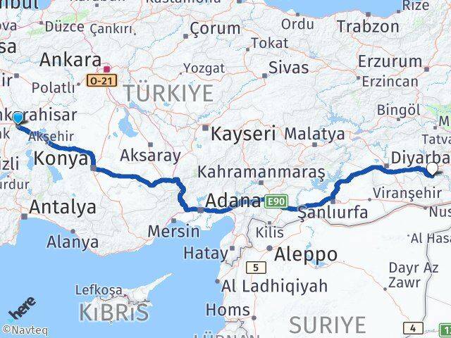 Afyonkarahisar Hasankeyf Batman Arası Kaç Km - Yol Haritası