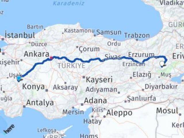 Afyonkarahisar Hınıs Erzurum Arası Kaç Km - Yol Haritası