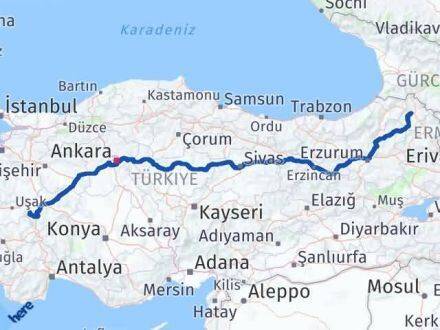 Afyonkarahisar Hocalar Ardahan Arası Kaç Km - Yol Haritası