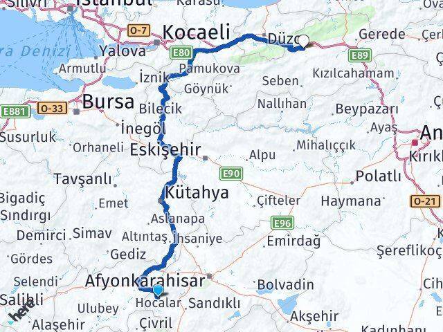 Hocalar Bolu Arası Kaç Km - Yol Tarifi