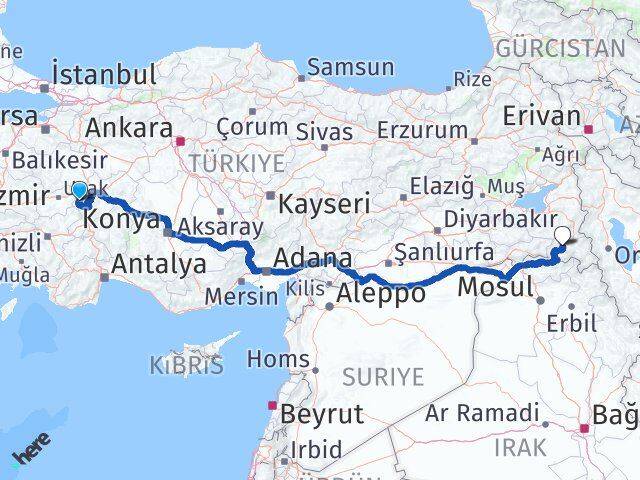 Afyonkarahisar Hocalar Hakkari Arası Kaç Km - Yol Haritası