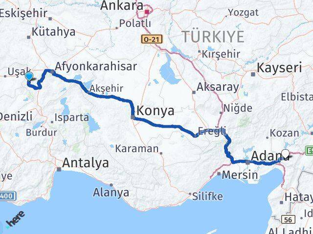 Afyonkarahisar Hocalar Osmaniye Arası Kaç Km - Yol Haritası