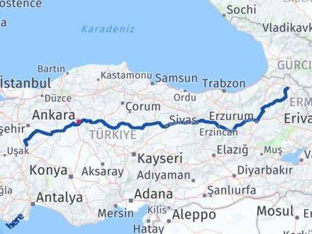 Afyonkarahisar İhsaniye Ardahan Arası Kaç Km - Yol Haritası